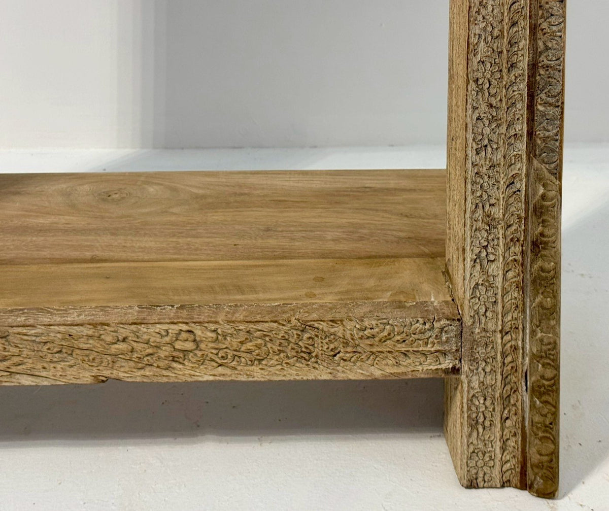 Small Console Table – Simple Console with Rustic Two-Level Design W78 x D30 x H87 cm - RIVO HOMES