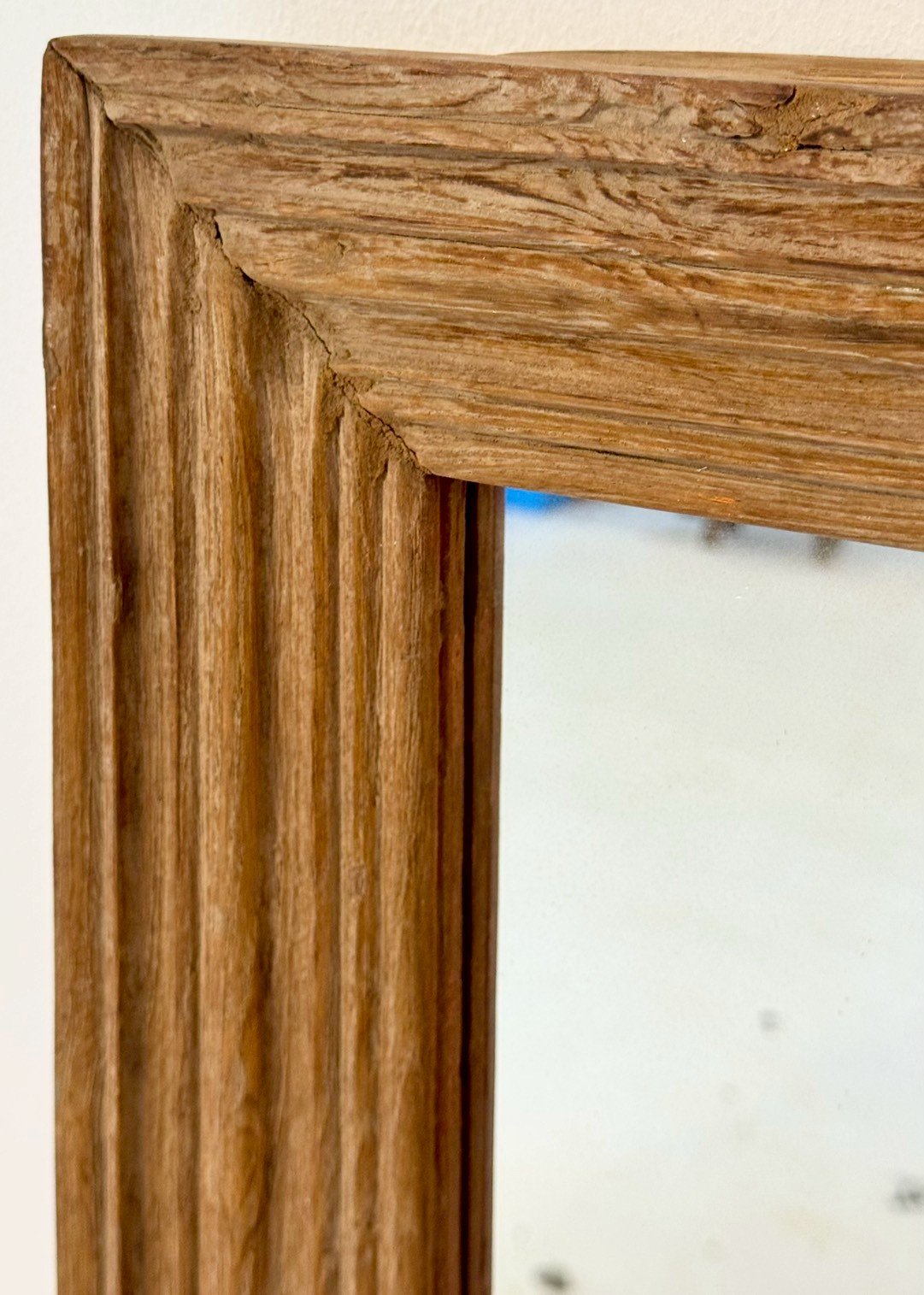 Small Wood Frame Mirror – Small Mirror with Rustic Wooden Frame W54 x D7 x H80 cm - RIVO HOMES
