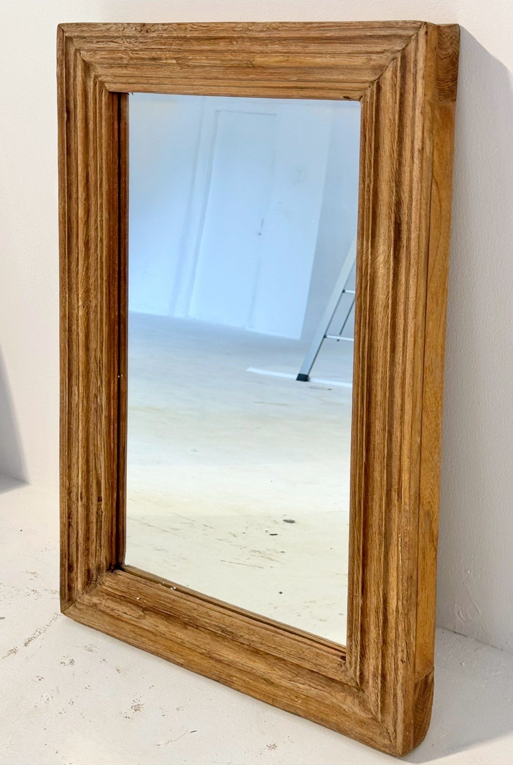 Small Wood Frame Mirror – Small Mirror with Rustic Wooden Frame W54 x D7 x H80 cm - RIVO HOMES