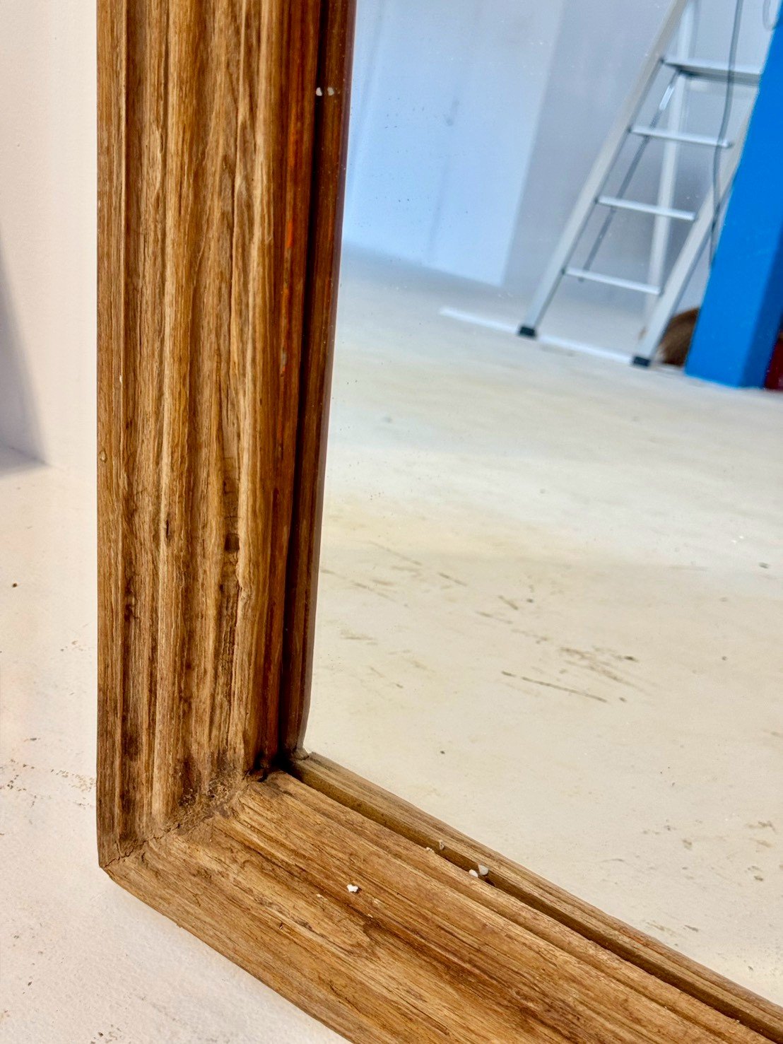 Small Wood Frame Mirror – Small Mirror with Rustic Wooden Frame W54 x D7 x H80 cm - RIVO HOMES