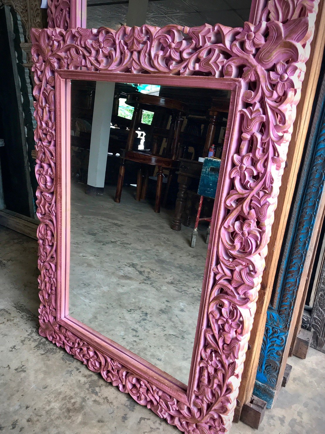 small carved floor mirrors