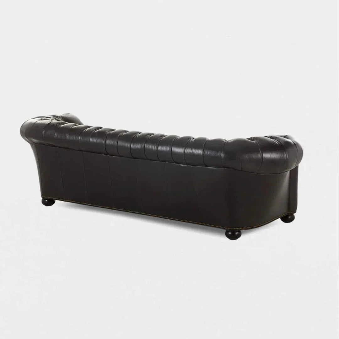 Bristol Noir Luxe Leather 3-Seater Sofa – Handcrafted Comfort by RIVO HOMES