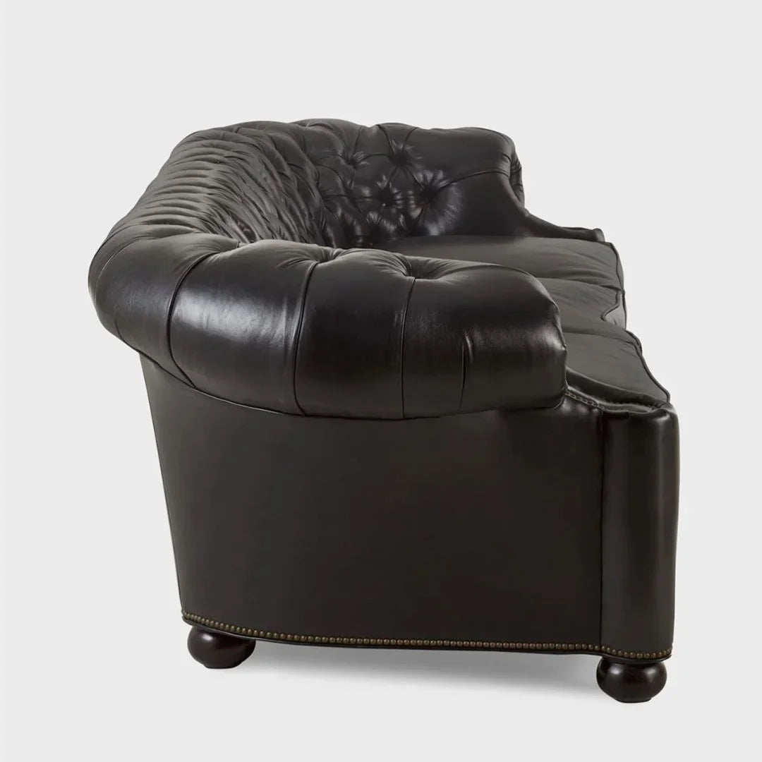 Bristol Noir Luxe Leather 3-Seater Sofa – Handcrafted Comfort by RIVO HOMES