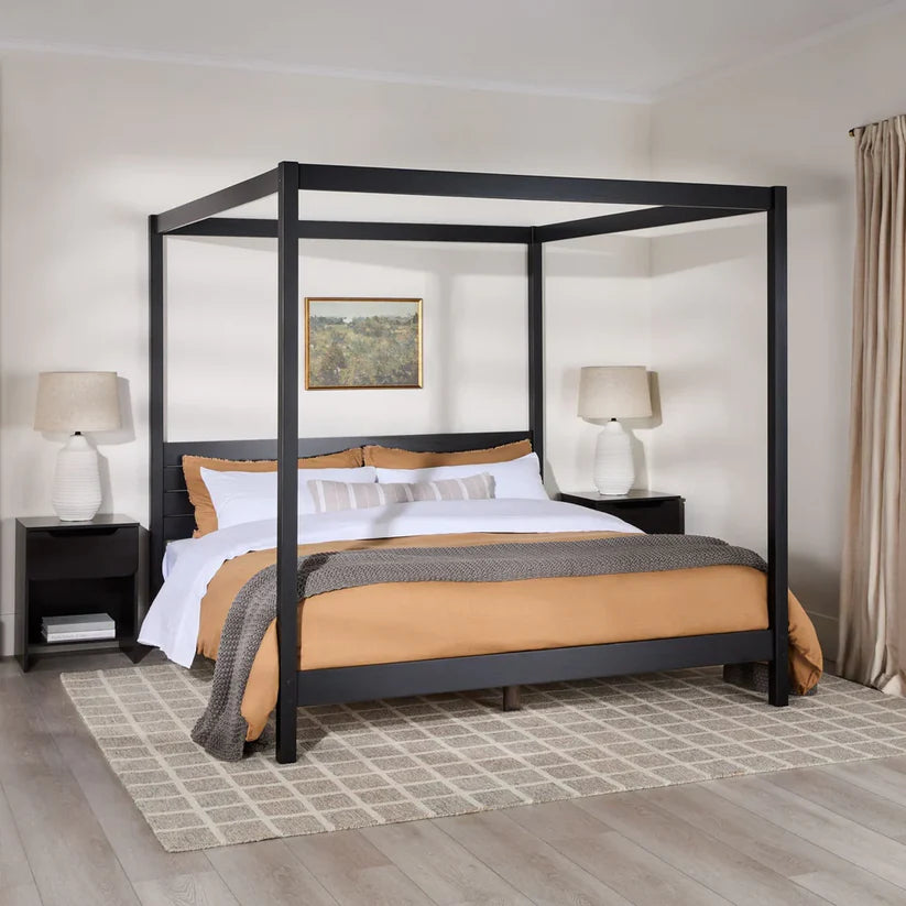 solid wood slat bed frame