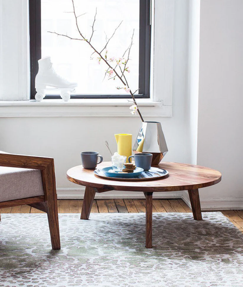 solid wood square center table
