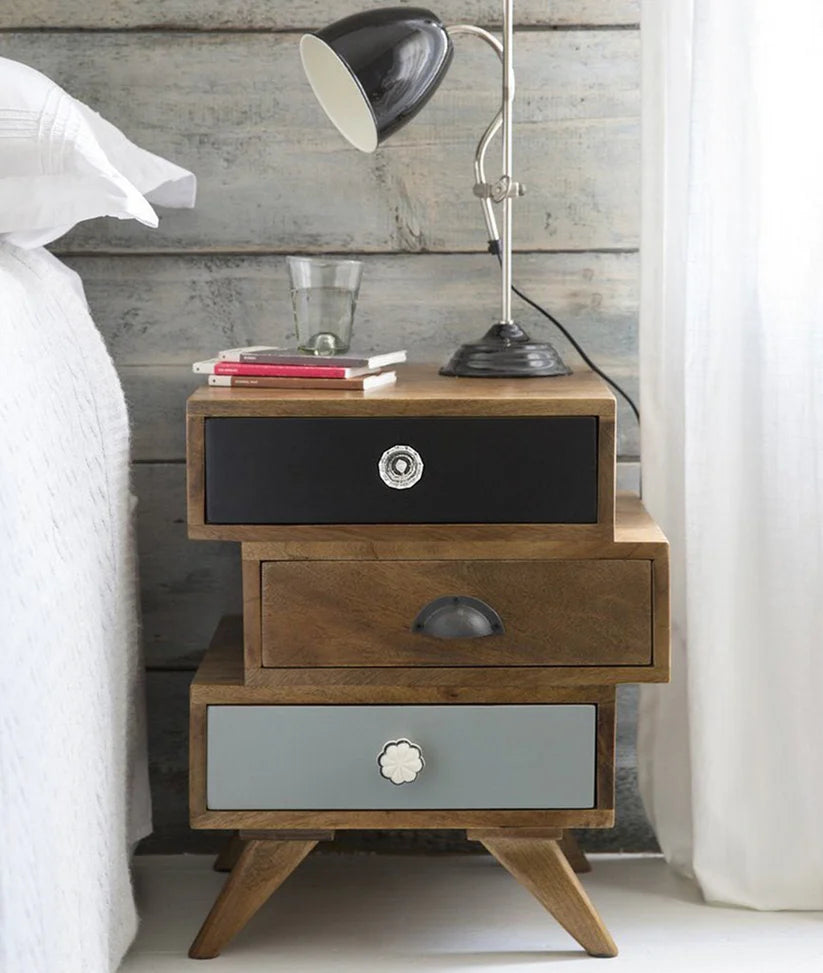spacious bedside storage table