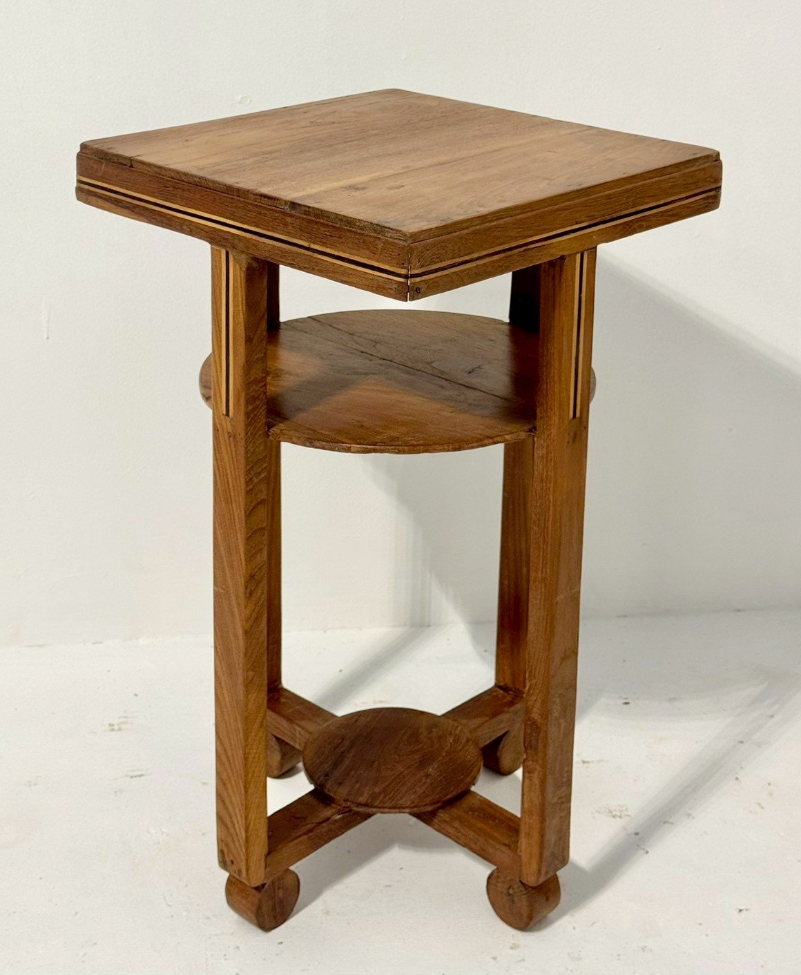 Spindle Slim Side Table – Slim Side Table with Three Open Shelves W36 x D36 x H61 cm - RIVO HOMES