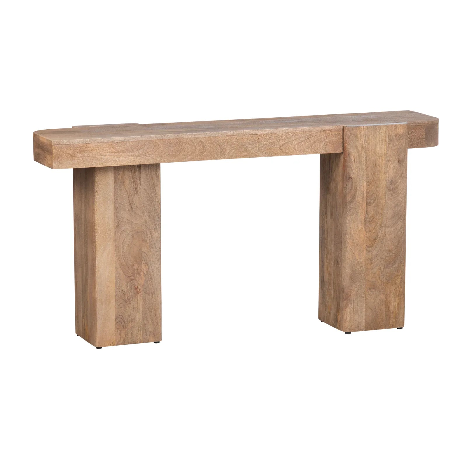 stained console table