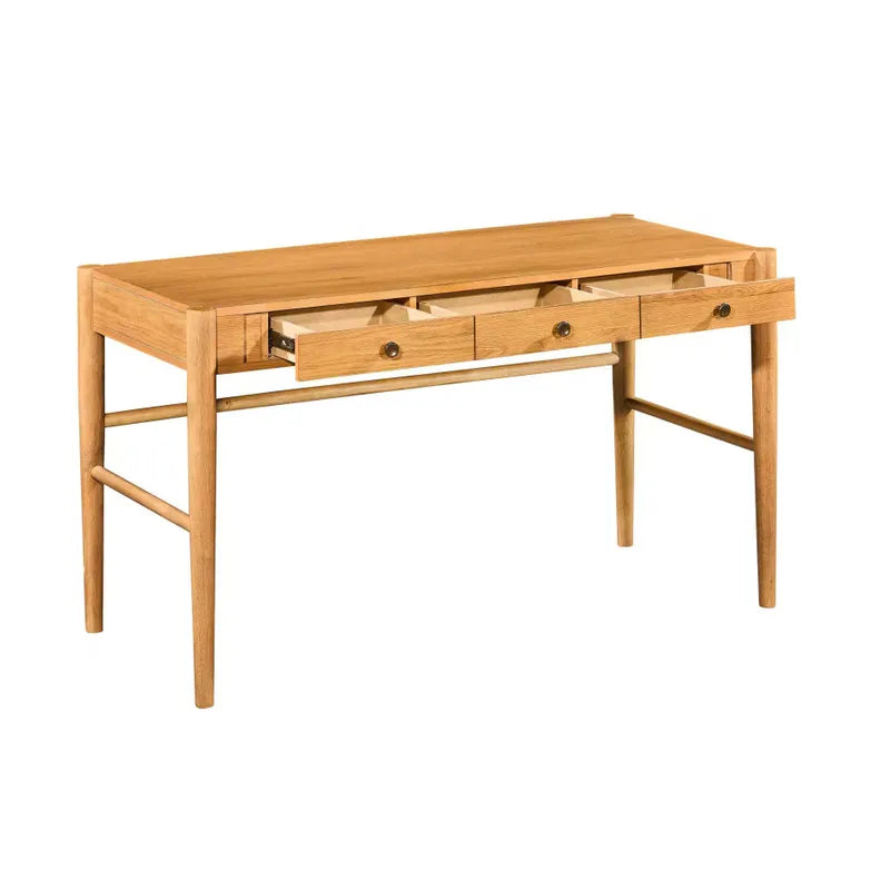 stained light brown desk