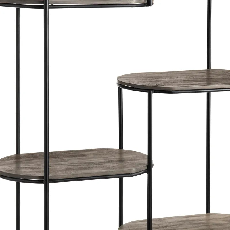 stained mango wood shelving