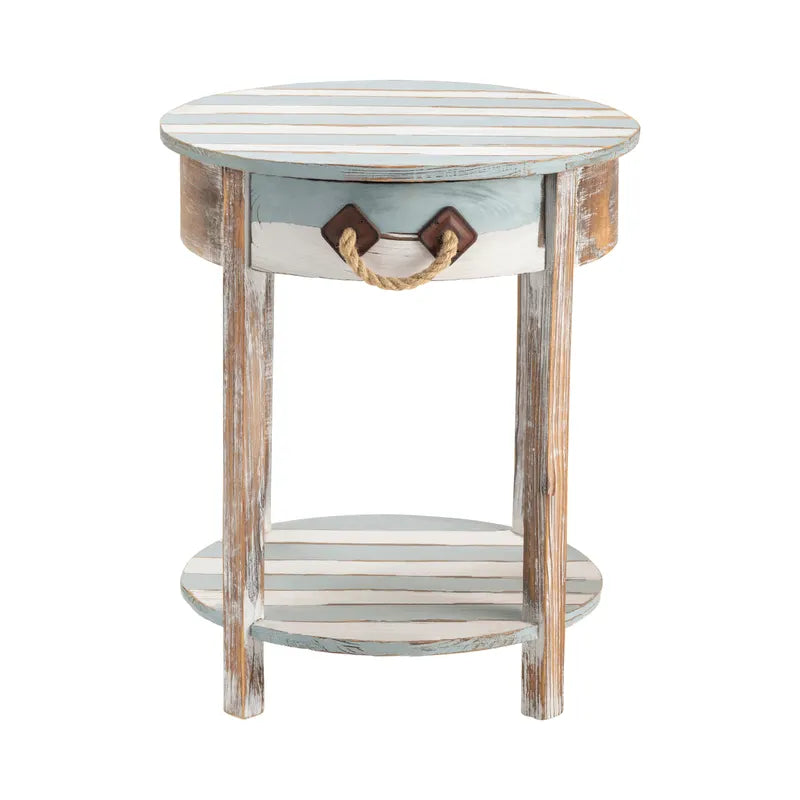 striped side table