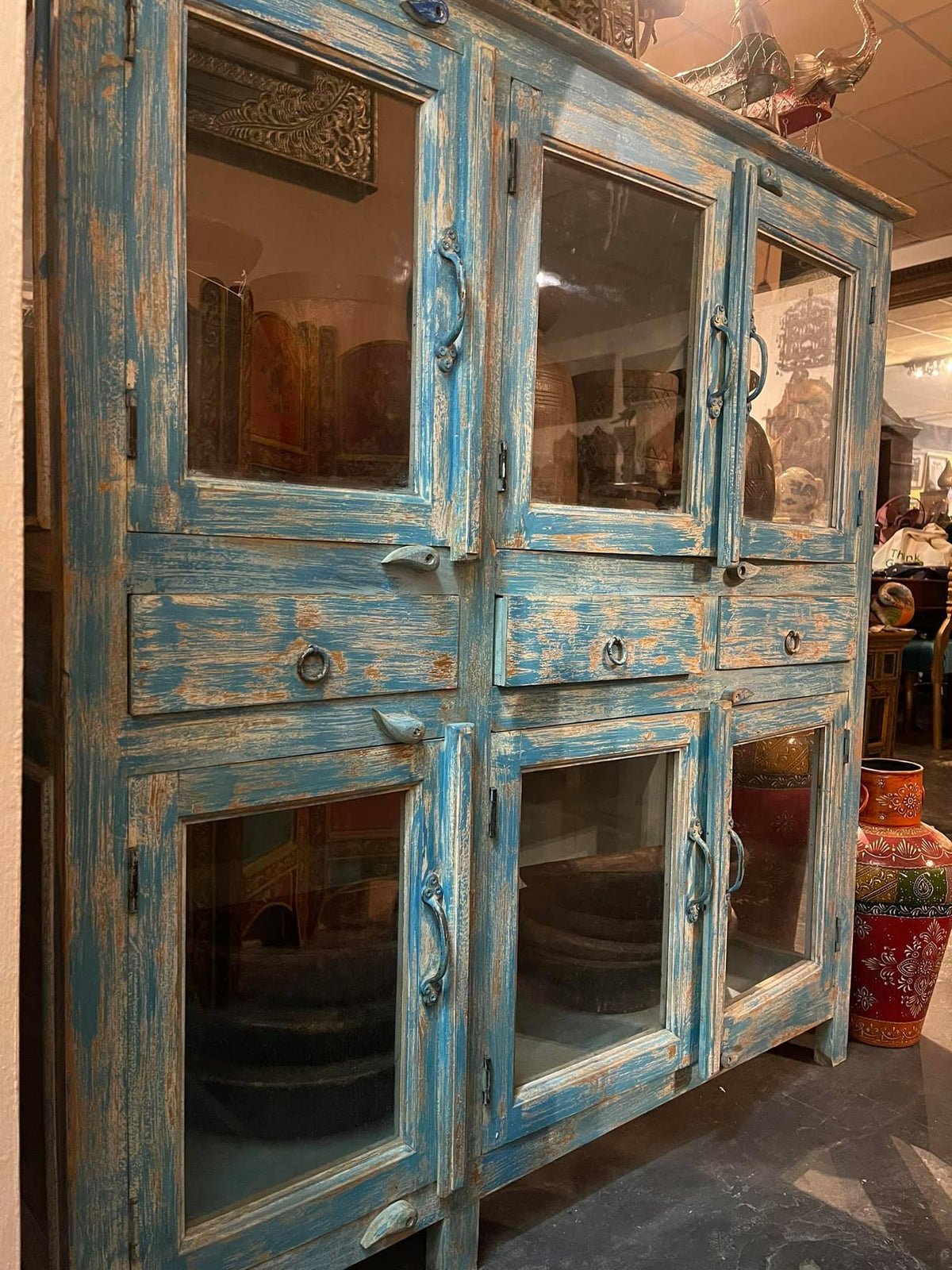 tall glass door sideboard