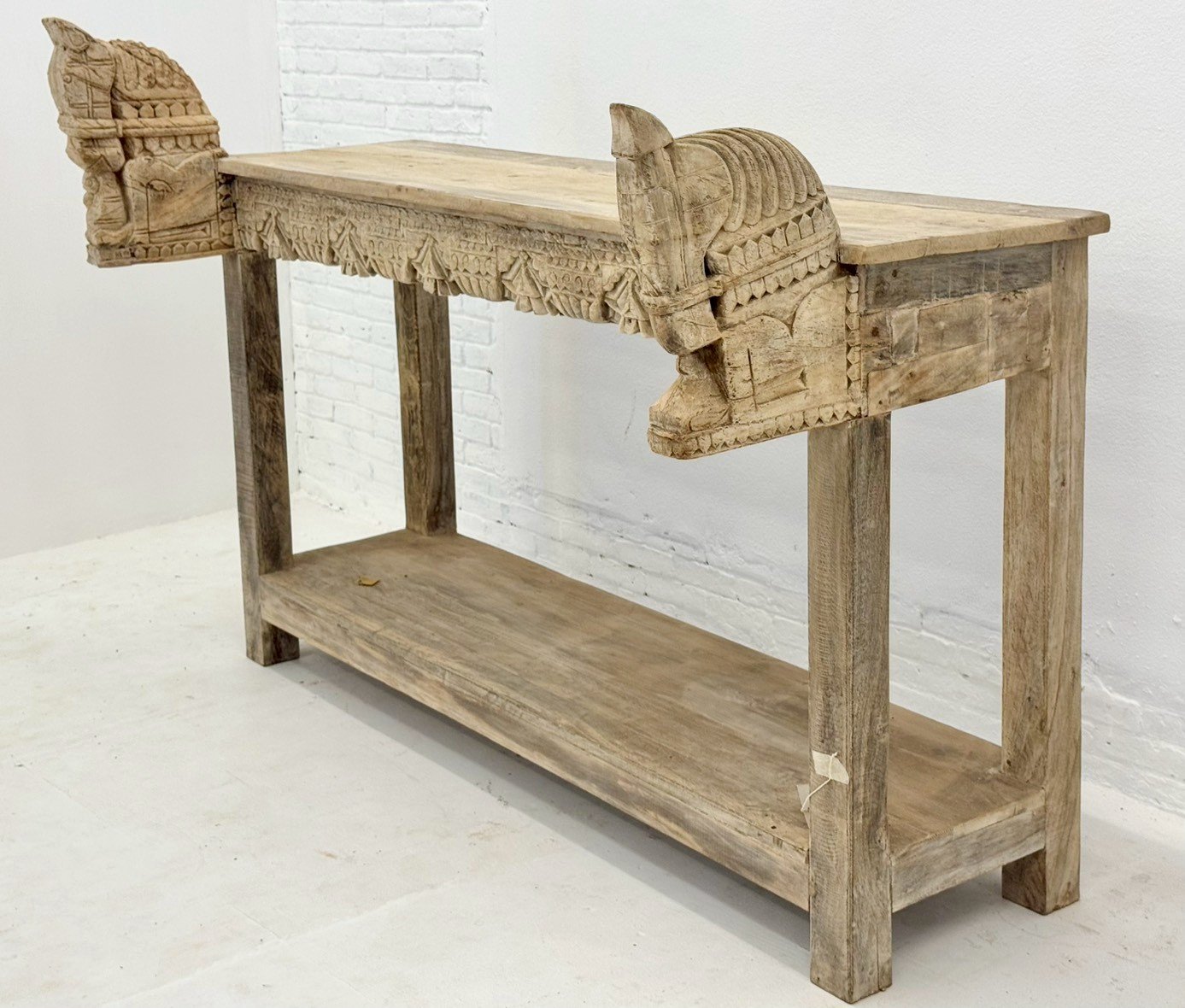 Tame Console Table – Reclaimed Wood Best Console Table with Carved Accents W137 x D59 x H99 cm - RIVO HOMES