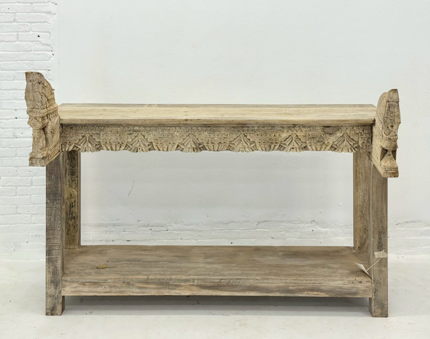 Tame Console Table – Reclaimed Wood Best Console Table with Carved Accents W137 x D59 x H99 cm - RIVO HOMES