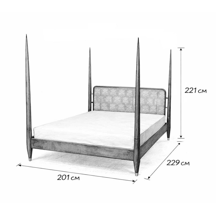 teak canopy bed