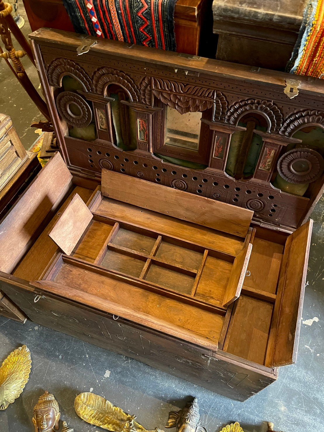 teak storage trunk