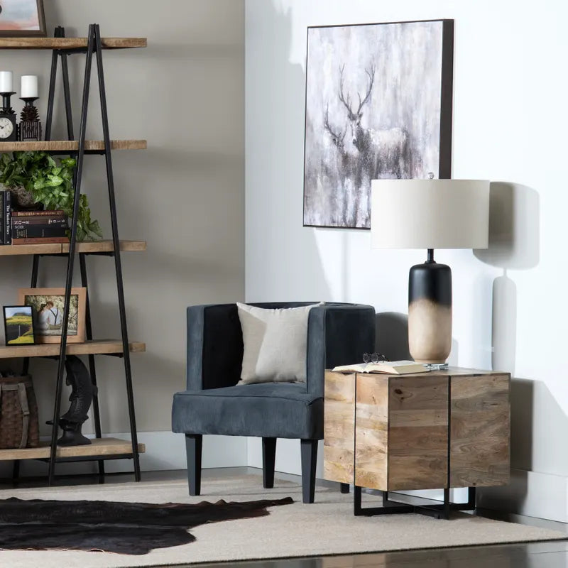 terracotta metal inlay end table