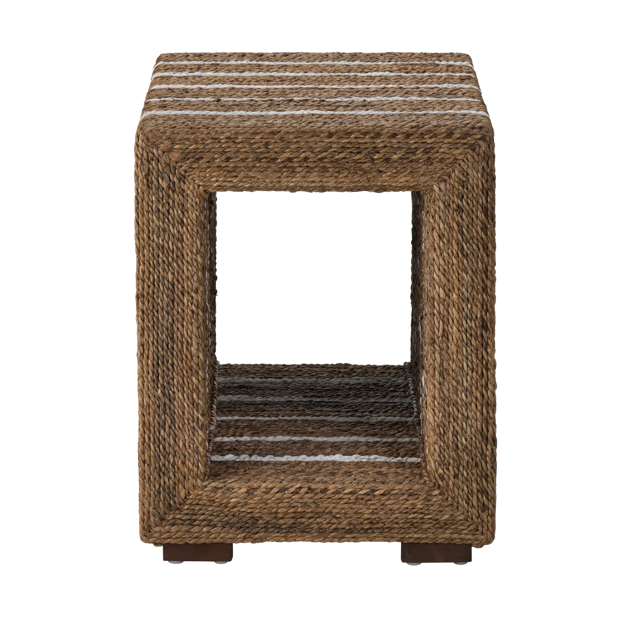 textured rope end table