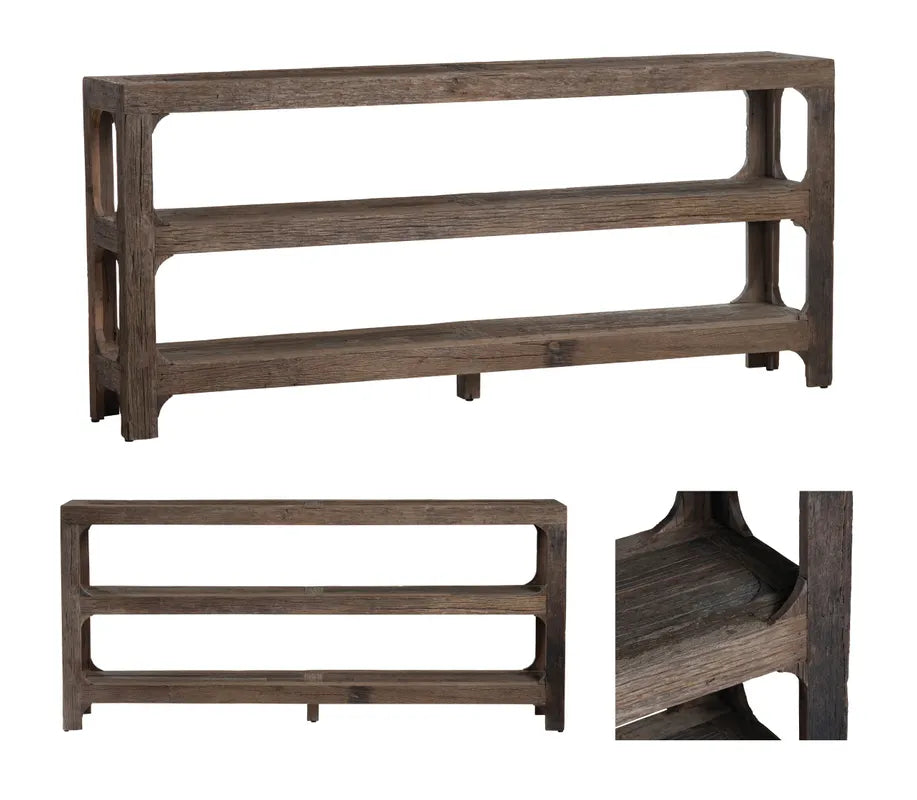 three tier rustic console