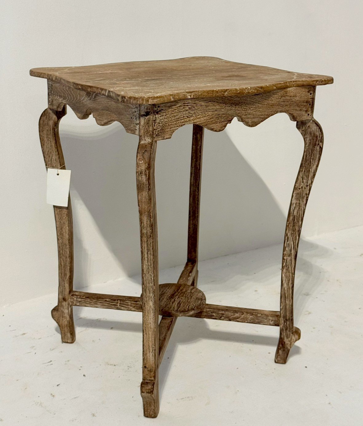 Timeworn Wooden Side Table – Small Corner Table with Rustic Antique Finish W52 x D50 x H68 cm - RIVO HOMES