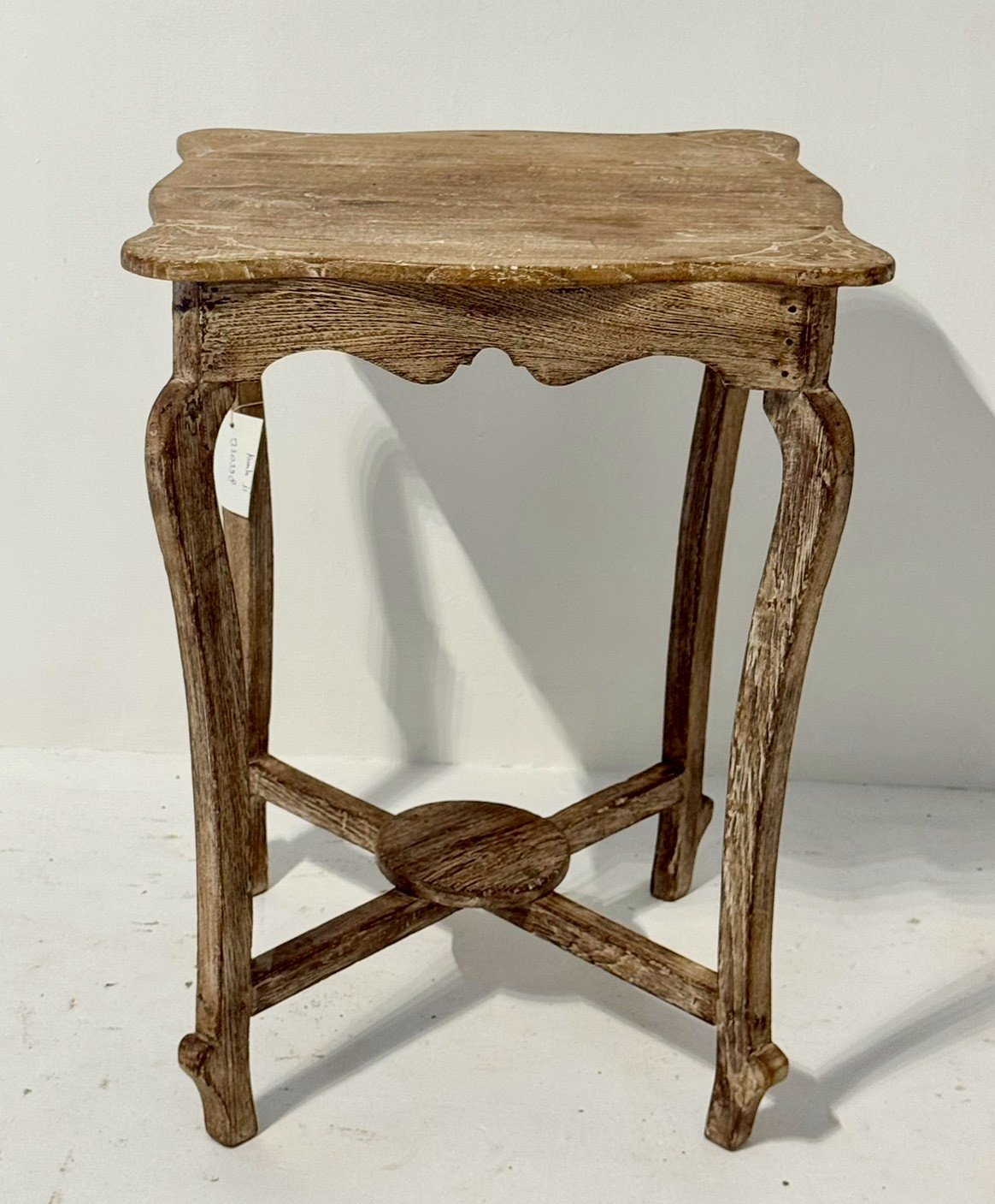 Timeworn Wooden Side Table – Small Corner Table with Rustic Antique Finish W52 x D50 x H68 cm - RIVO HOMES