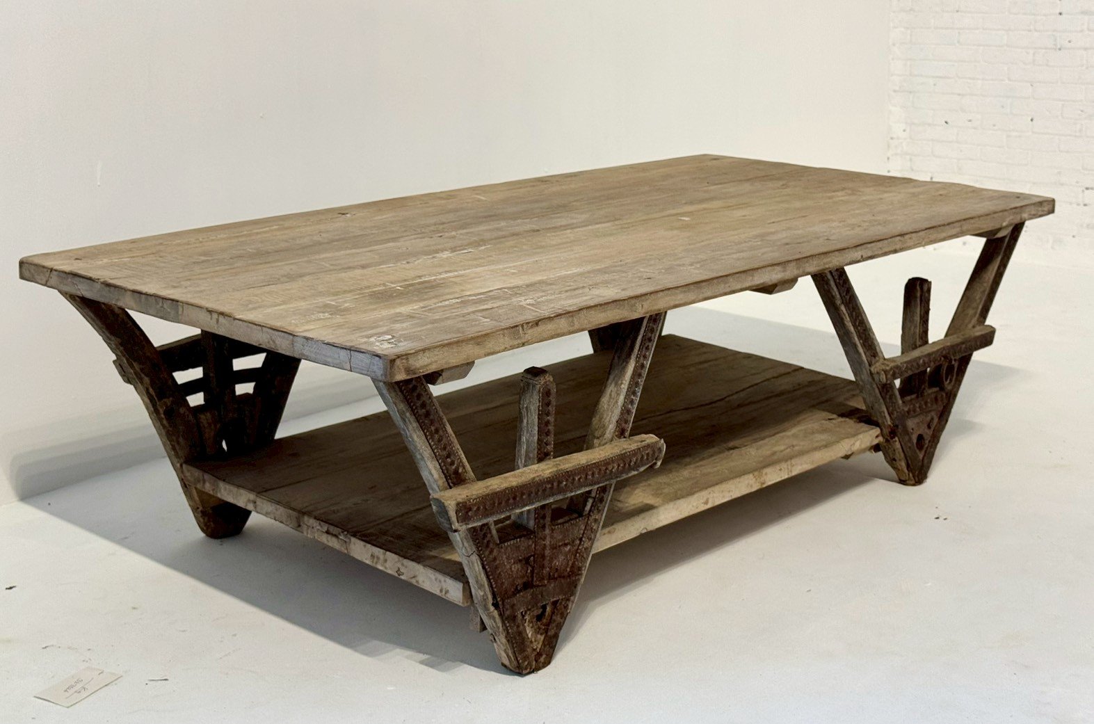 Trestle Base Coffee Table – New Design Table with Architectural Truss Base W153 x D76 x H47 cm - RIVO HOMES