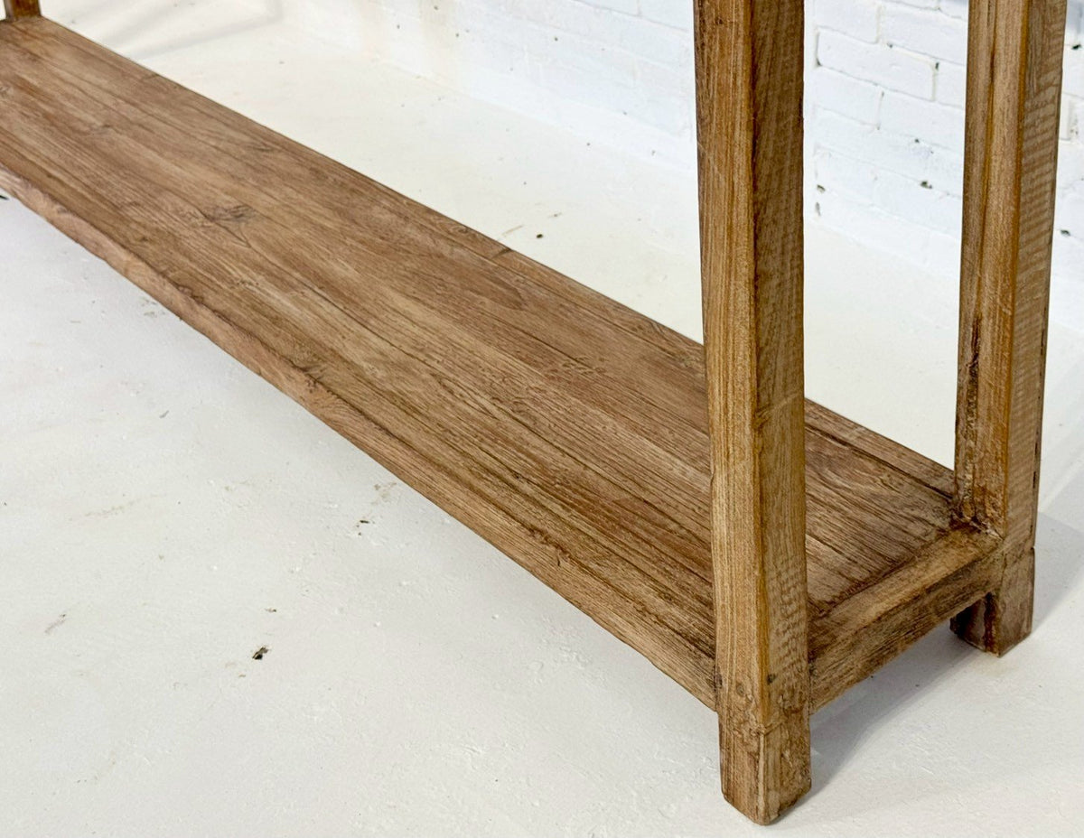 Trunk Topped Antique Console Table – Wood Chest Console with Hidden Storage W163 x D24 x H91 cm - RIVO HOMES