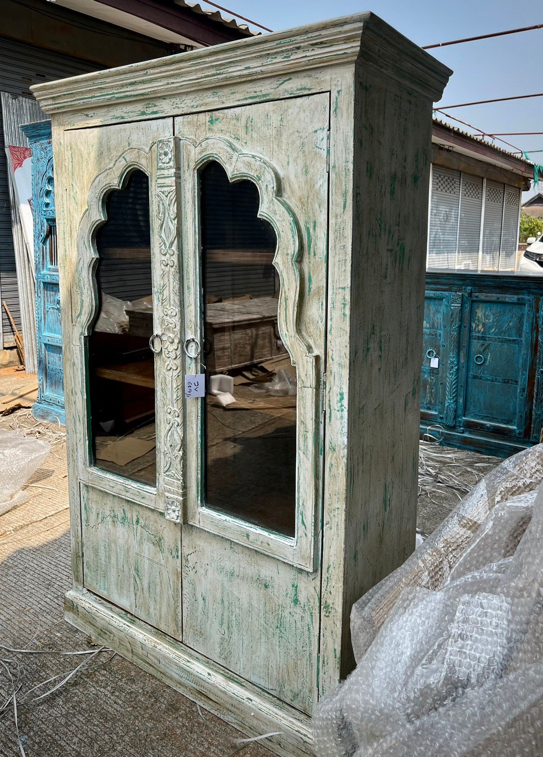 two door glass cabinet