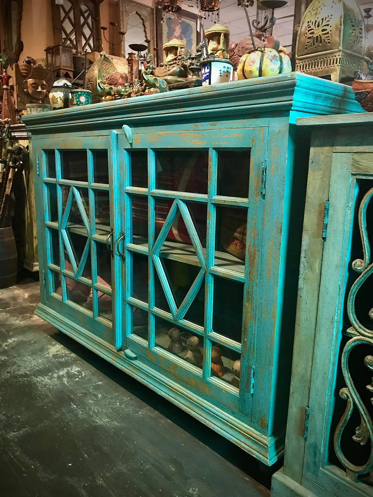 two door glass cabinets