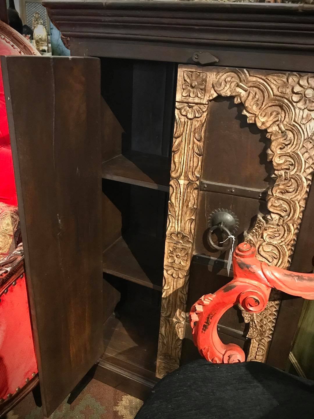 two door wooden cupboard
