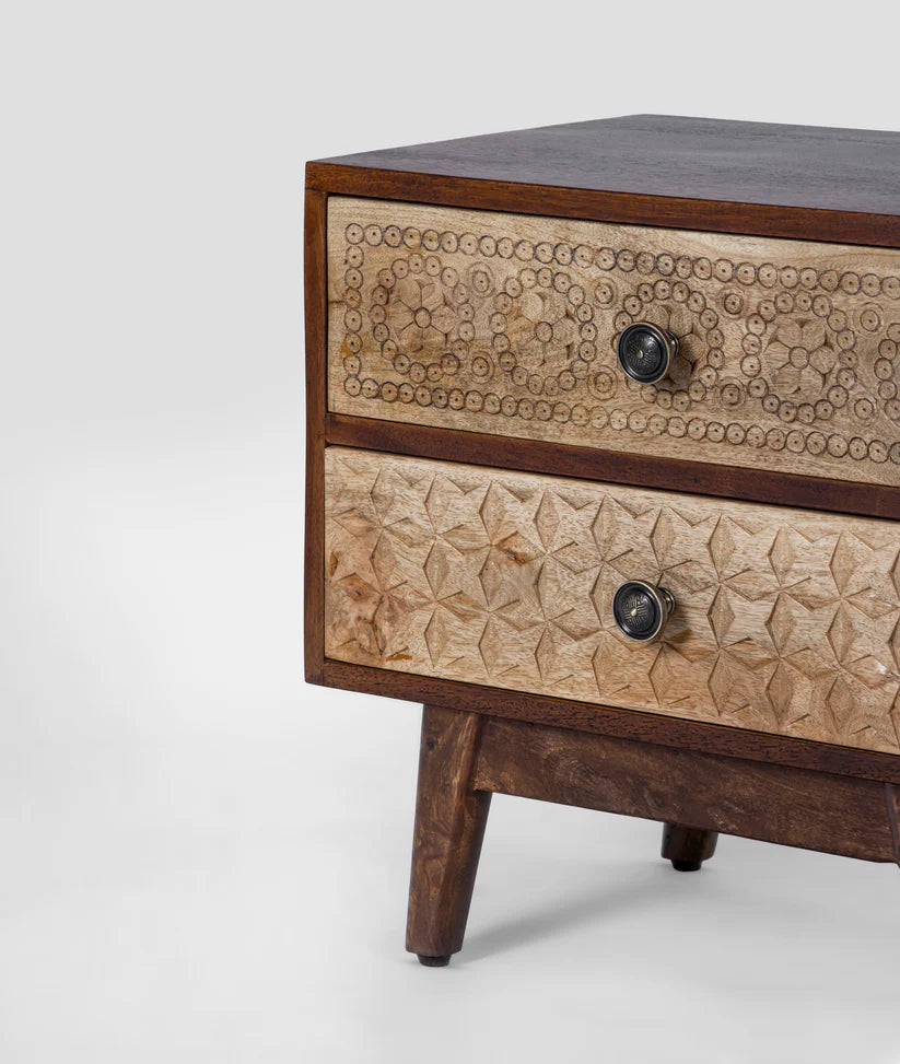 two drawer bedside