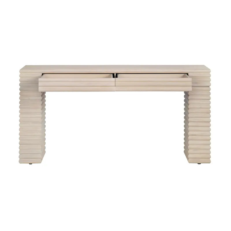 u-shaped mango wood console