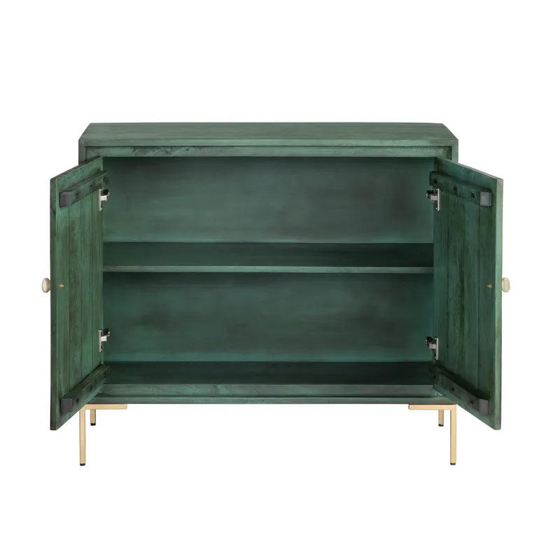 vibrant green accent cabinet