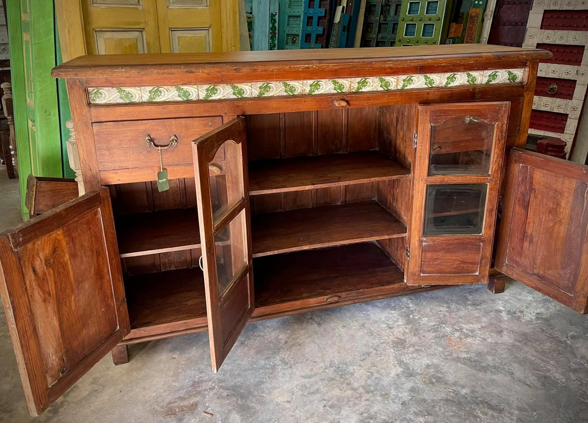 vintage tile inlay furniture