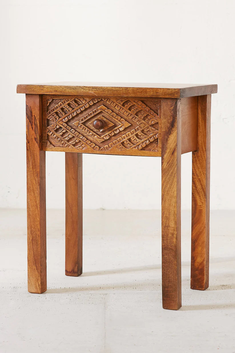 walnut honey bedside drawers
