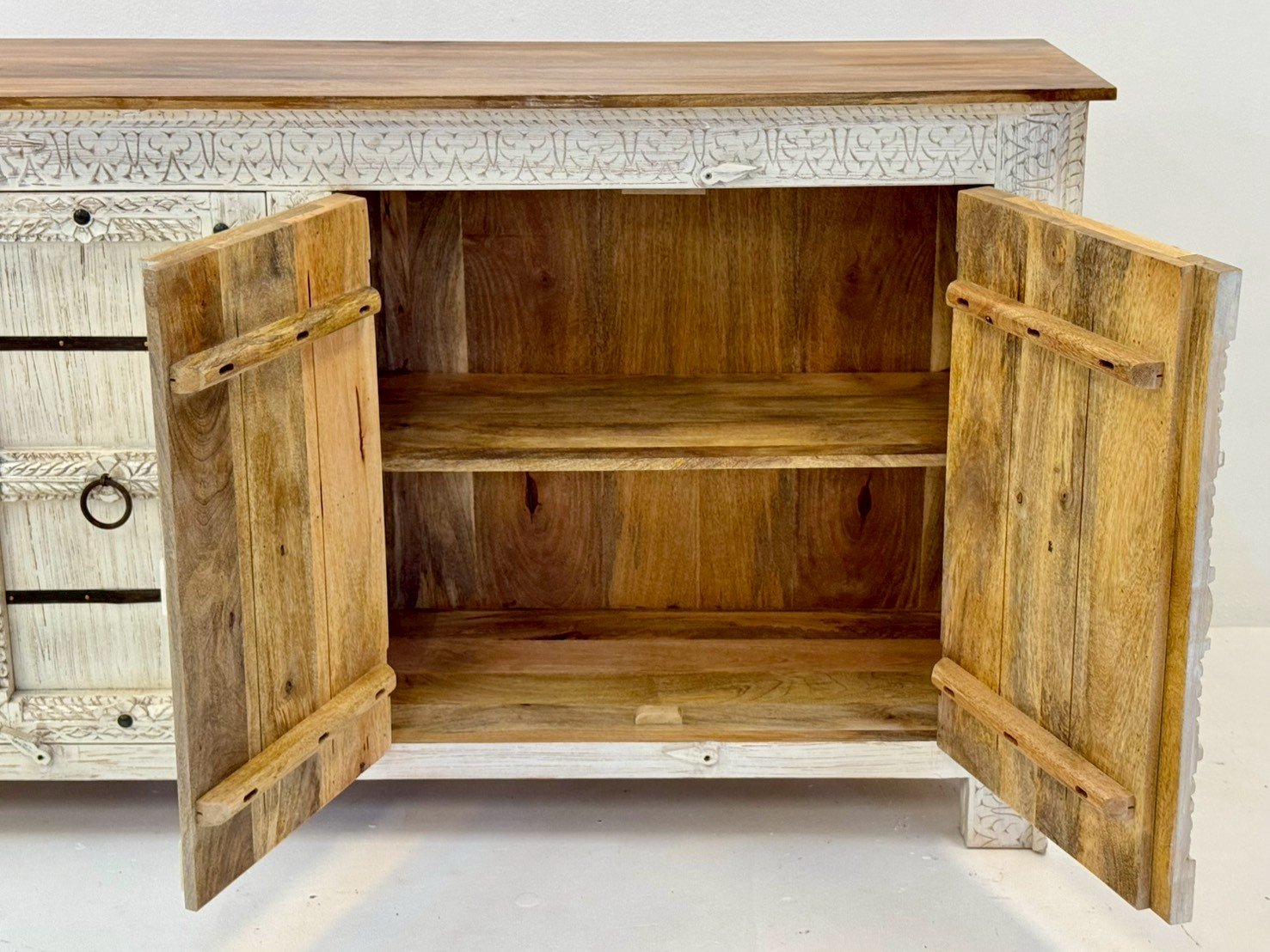 white washed sideboard
