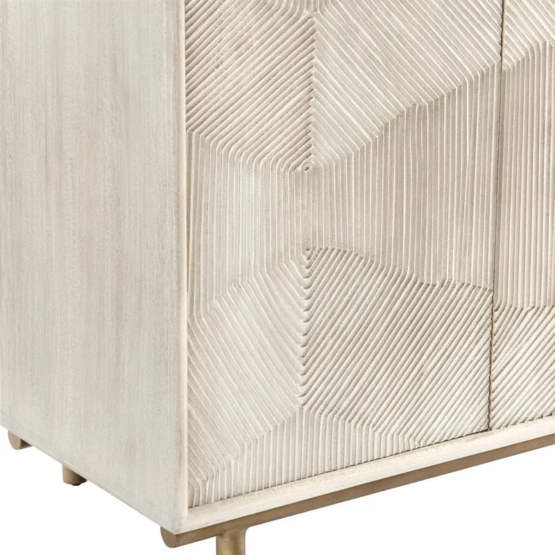 whitewashed mango wood buffet
