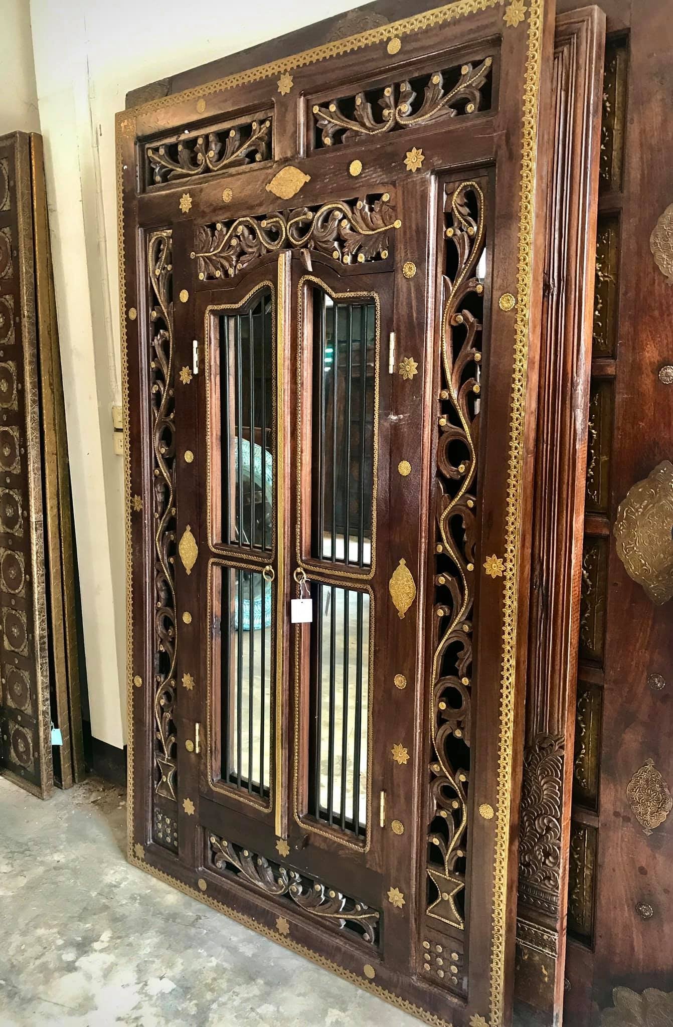 window mirror wooden frame
