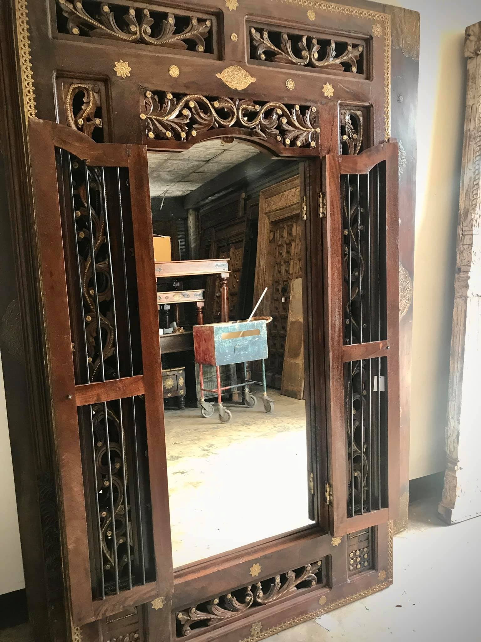 window mirror wooden frames
