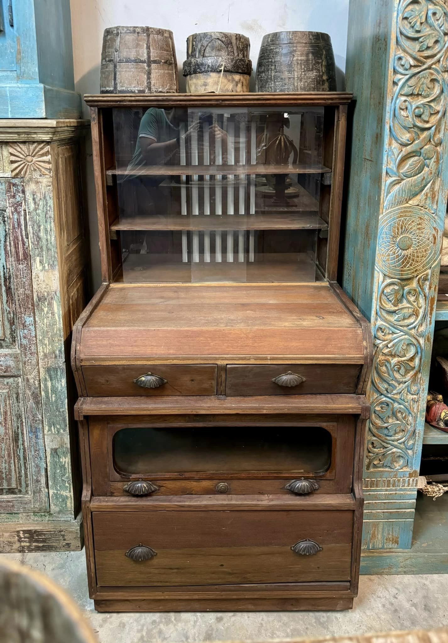 wood Glass cabinets