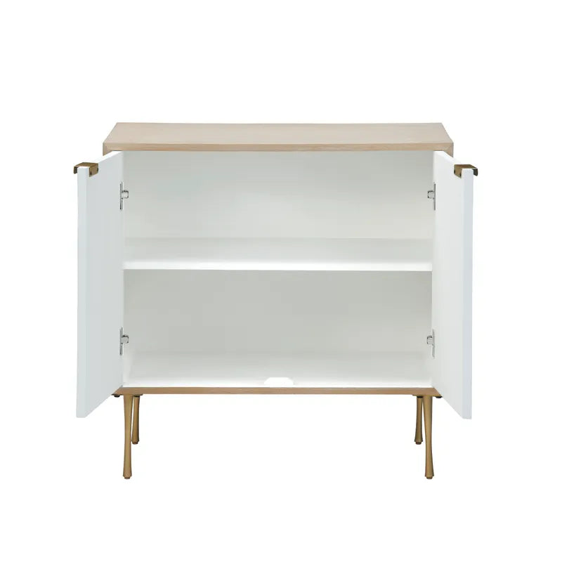  wood and metal cabinet
