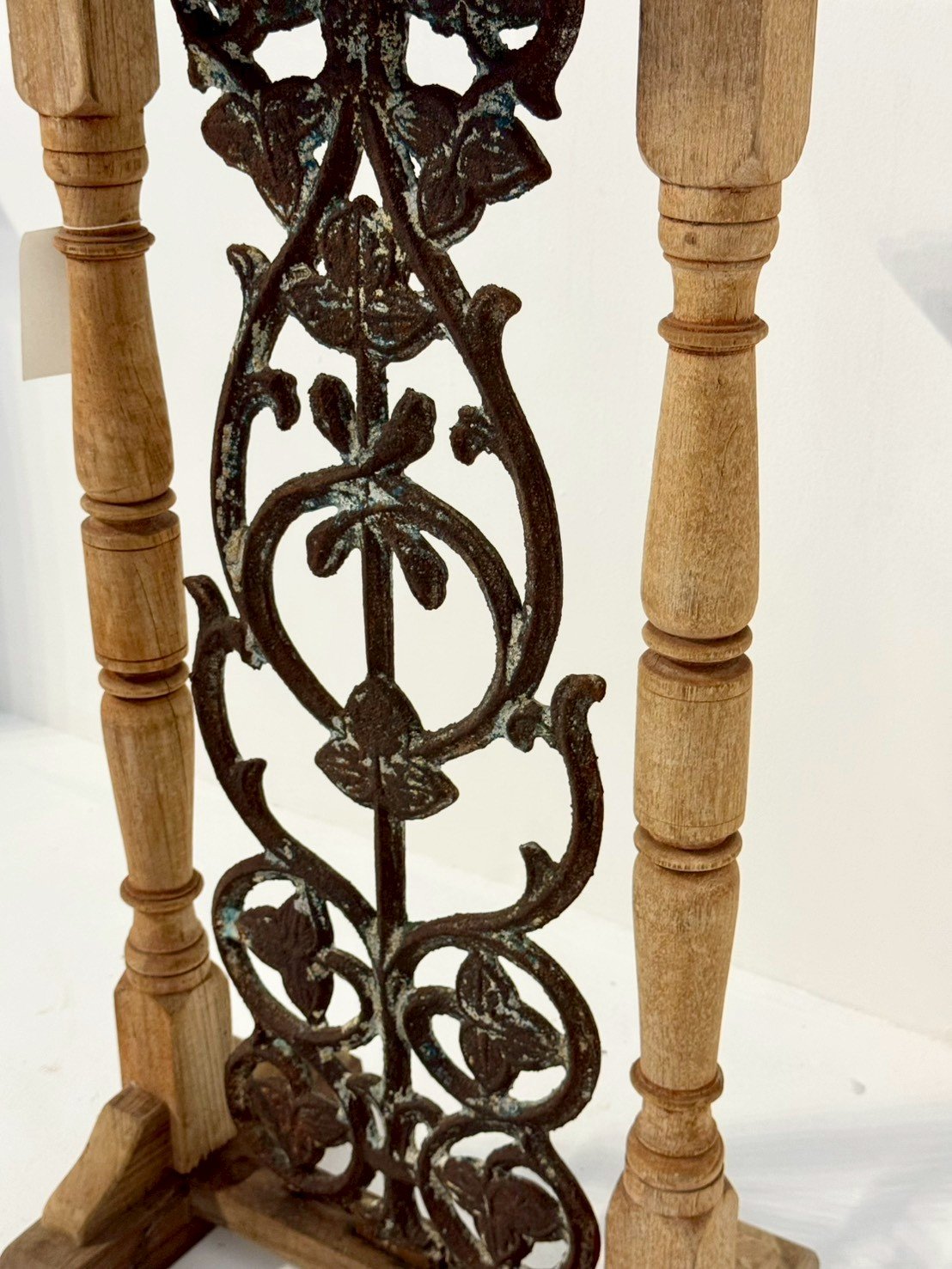 wood and metal table