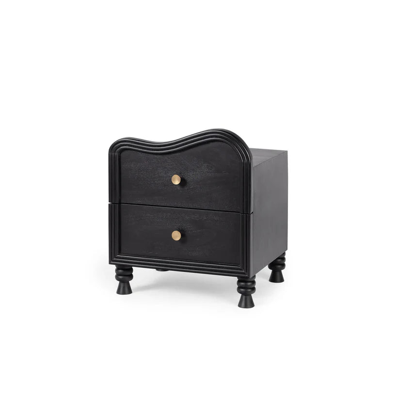 wood bedside storage