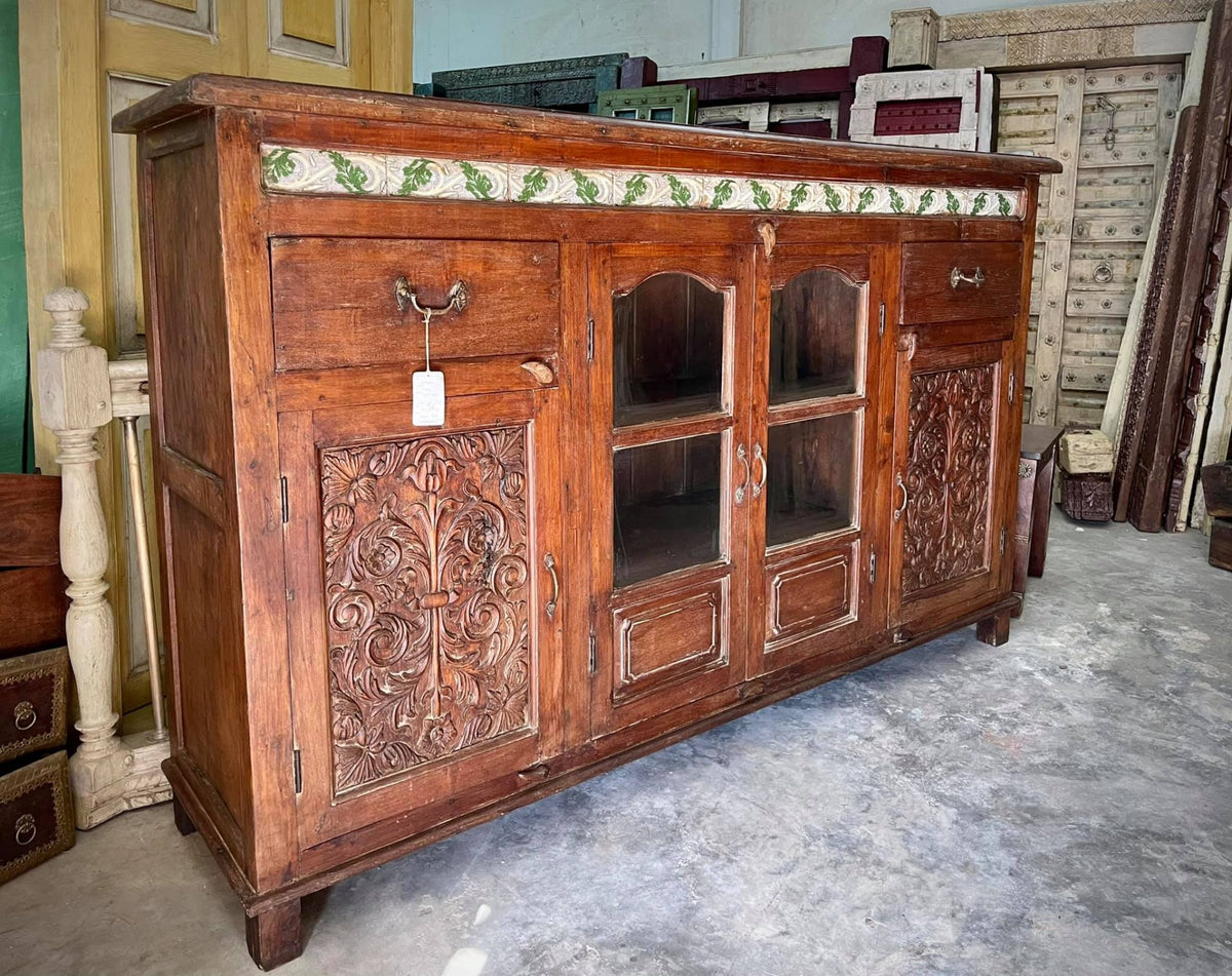 wooden Cabinet with glass panel