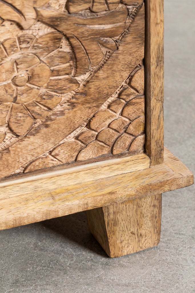 wooden carving bedside