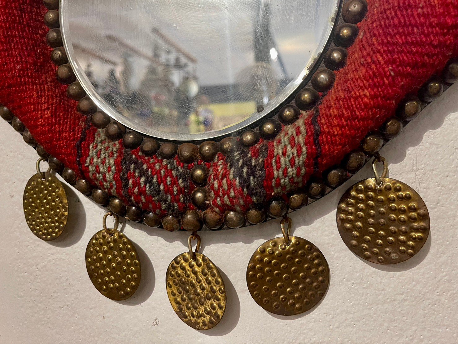 wooden hanging framed mirrors