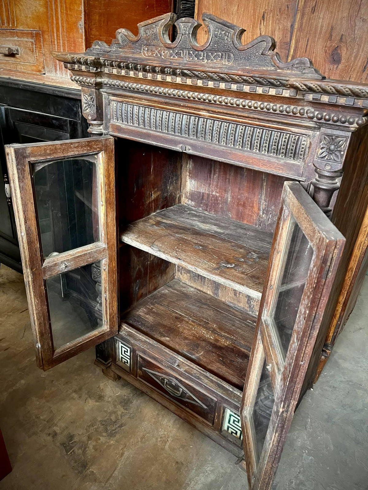 wooden hutch cabinet