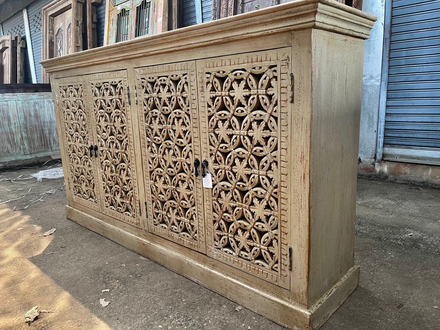 wooden jali sideboards
