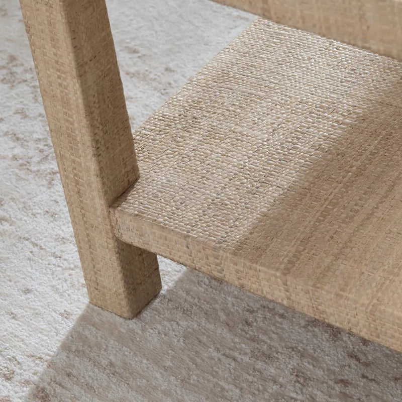 woven rafia side table