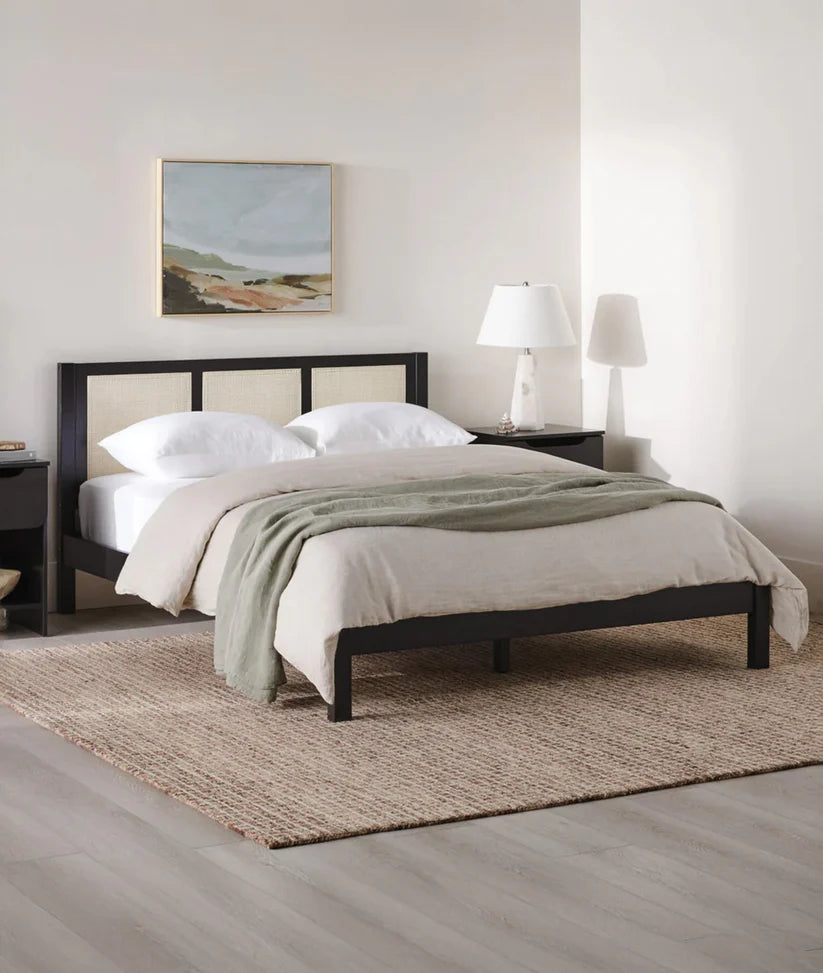 woven rattan bed